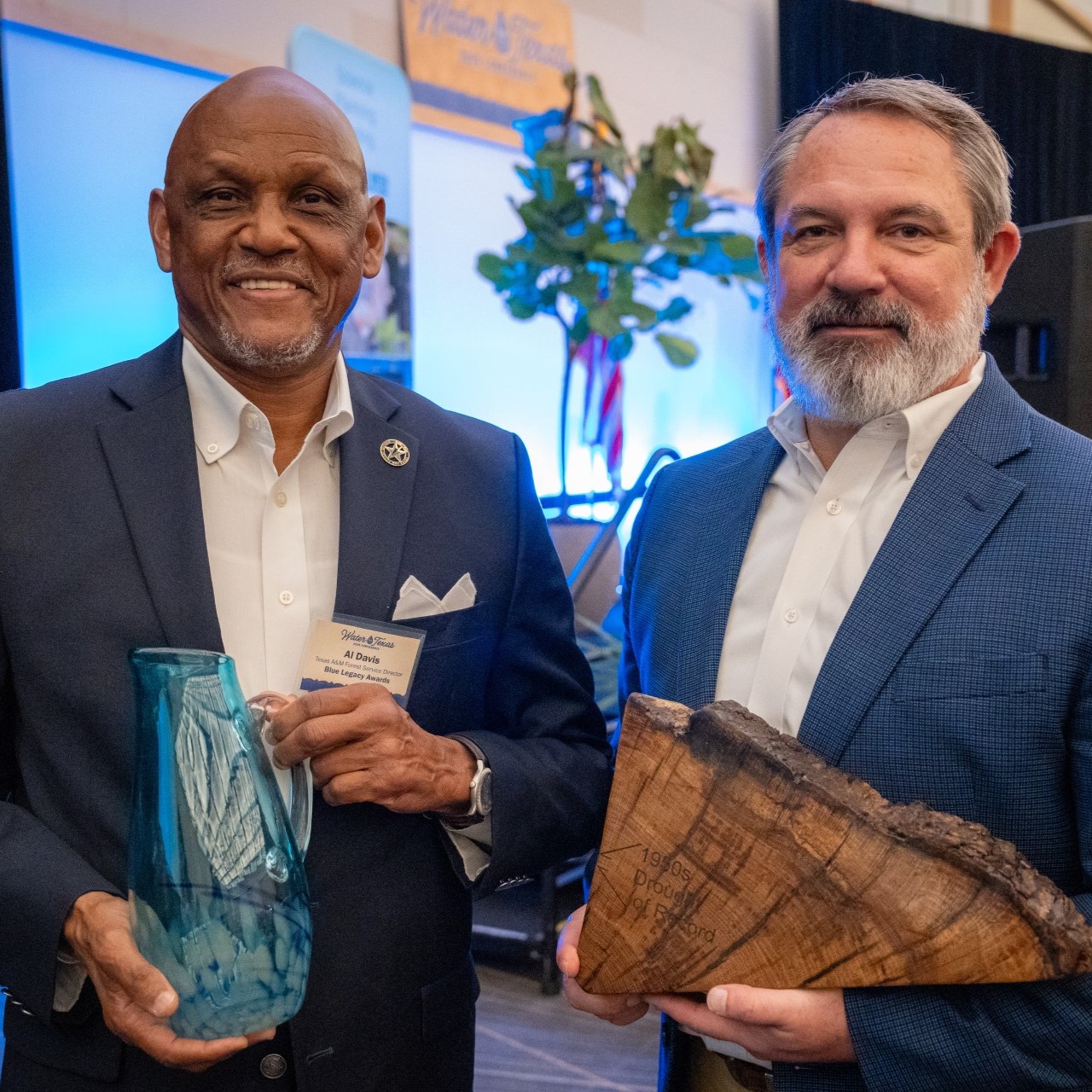 Texas A&M Forest Service and the Texas Forestry Association received the 2024 Blue Legacy Award – Legacy of Commitment at the Water for Texas Conference today.